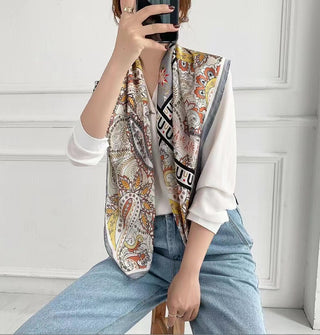 Buy style-45 Women Multi-Patterned Printed Silk Scarf