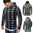 Men Cotton Hip Hop Plaid Hoodie