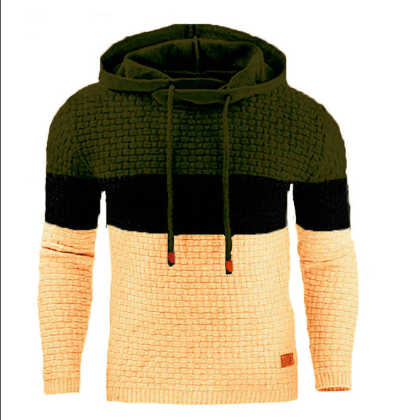 Men Jacquard Long Sleeve Hoodie