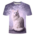 Unisex Cute Cat Print 3D Short Sleeve T-shirt