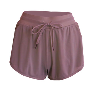 Buy purple Polyester Elasticated Waist Layered Shorts