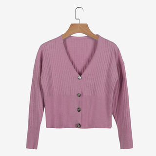 Buy pink Button-down Long Sleeve Cardigan Sweater