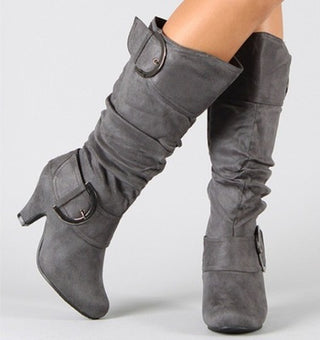 Women Belt Buckle Fashion Boots