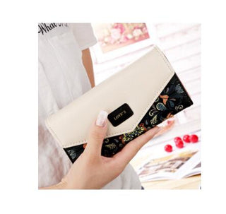 Buy black Women Floral Patterned Long Wallet