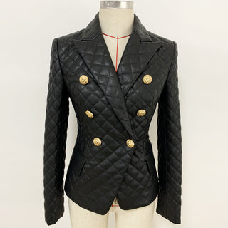 Slim-fit Quilted Leather Blazer