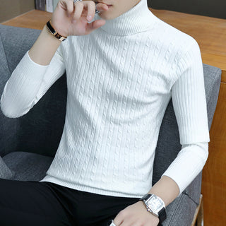 Men Slim-fit High Neck Sweater