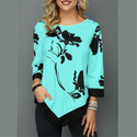 Women Floral Black White Blouse