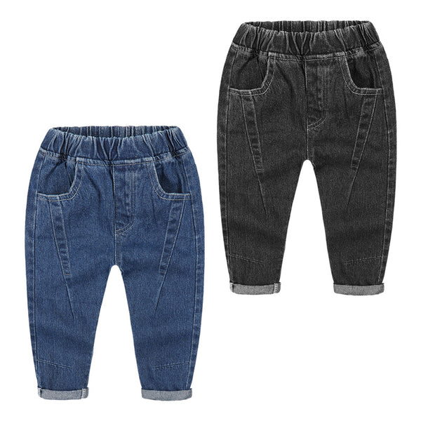 Black Elasticated Cotton Denim Pants