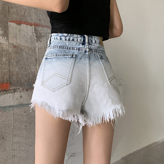 Women Gradient Denim Jean Shorts