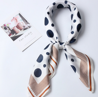 Buy white Women Square Neck Dot-Print Scarves