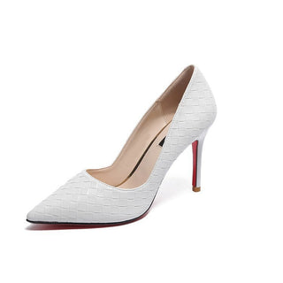 Buy white Women Textured Pointed High Heels