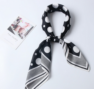 Buy black Women Square Neck Dot-Print Scarves