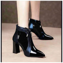 Women Pointed Toe High Heel Zipped Shoes