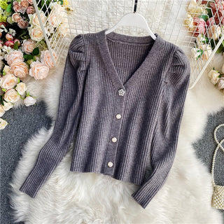 Buy gray Women V-neck Sweater