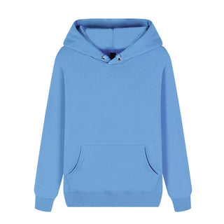 Buy light-blue Unisex Plain Solid Colored Cotton Hoodie