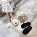 Fur Edge Strap Plush Comfort Slip-on Shoes