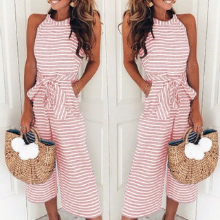 Buy pink Women&#39;s Sleeveless Long Rompers