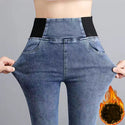 High-rise Stretchable Waist Velvet Jeans