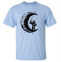 Men's Digging The Moon Print Casual T Shirt