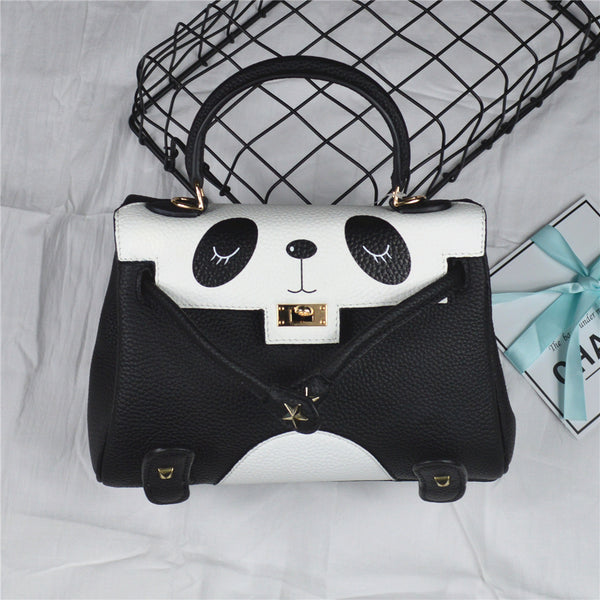 Women Leather Panda Handbag