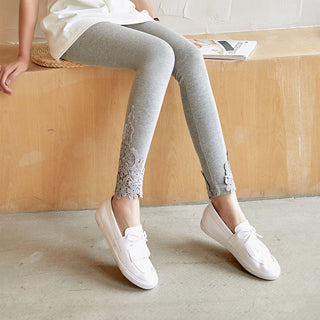 Women Lace Bottom Cotton Leggings