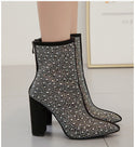 Women Rhinestone High Heel Boots