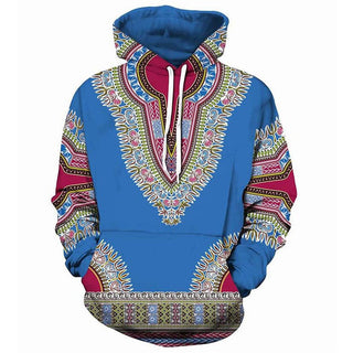 Buy blue Men Ethnic Patterned Multi Colored Hoodie