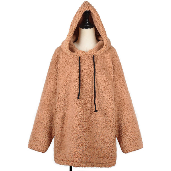 Imitation Fur Plush Hoodie