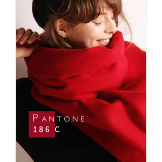 Buy red Women Thick Solid-Colored Woolen Scarf