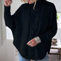 Women Loose Pullover Shawl-Like Sweater