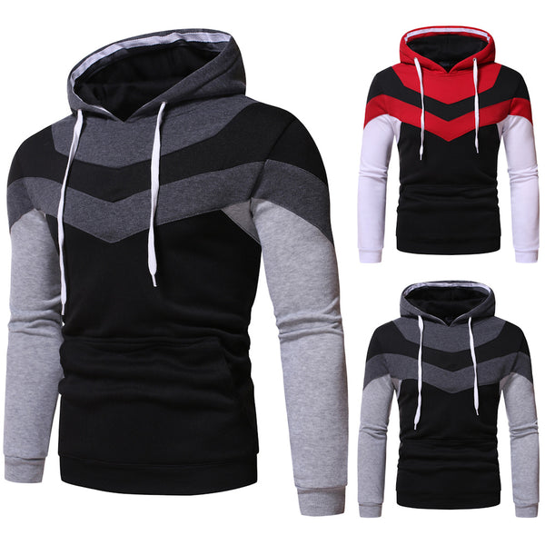 Men Solid Color Pullover Hoodie