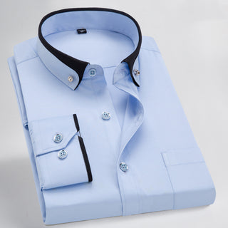 Buy light-blue Men Long Sleeved Fancy Dress Shirt