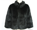 Women Stand Collar Fur Slim Jacket