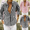 Men Long Sleeve Striped Shirt