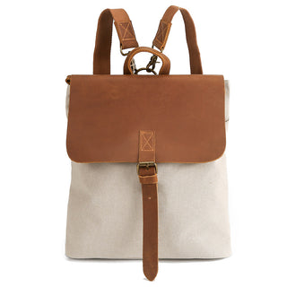 Buy white Horse Leather Saddle Backpack