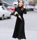 Women Long Belted Sweater Dress