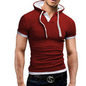 Men Polo Short Sleeve Hooded Shirt