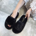 Fur Edge Strap Plush Comfort Slip-on Shoes