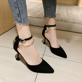 Women Hollow Metal Anklet High Heels