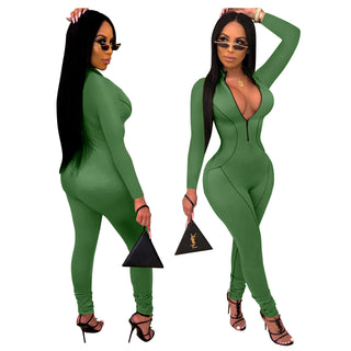 Buy green Women&#39;s Side-striped Jumpsuits