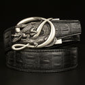 Patterned Real Cowhide Automatic Buckle Belt