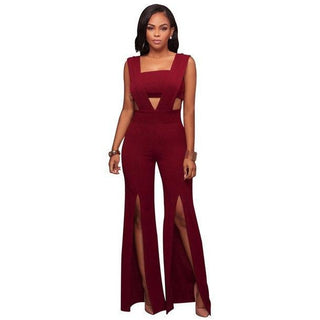 Buy wine-red Bandage Jumpsuit Dress