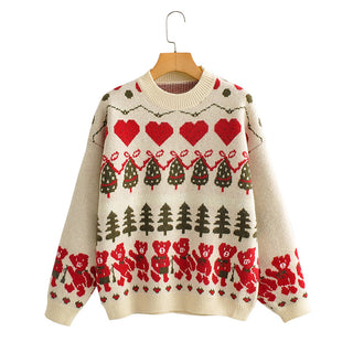 Buy white Christmas Knitted Pullover Sweater