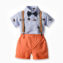 Boys' Short-sleeved T-shirt Suspender Pants