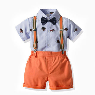 Buy 3320-style Boys&#39; Short-sleeved T-shirt Suspender Pants