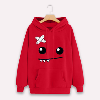 Buy red Unisex Cartoon Printed Hoodie