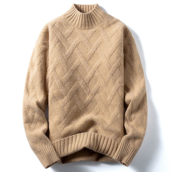 Men Half Turtleneck Loose Knit Sweater