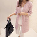 Fuzzy Sparkle Round Neck Cardigan