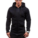 Men Casual Zippered Pullover Hoodie