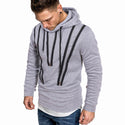 Men Casual Striped Pullover Hoodie